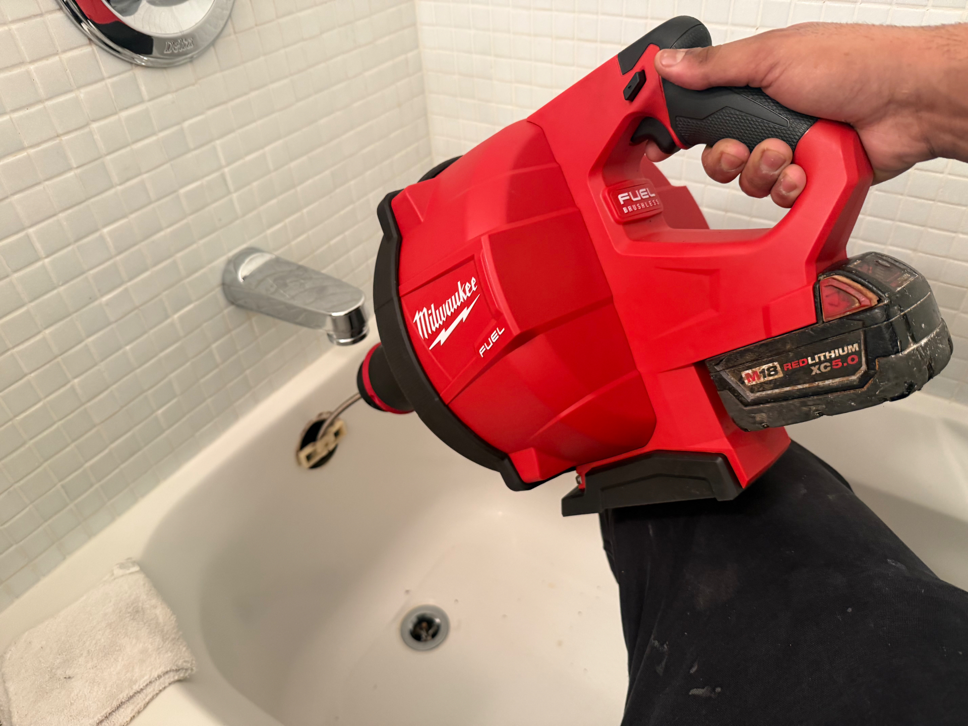 Clogged bathtub drain